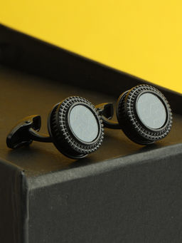 Alvaro Castagnino - Black & Grey Coloured Round Shape Cufflink for Men