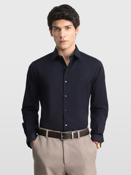 Arrow Newyork - Blue Solid Polyester Slim Fit Shirt