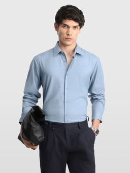 Arrow Newyork - Blue Solid Polyester Slim Fit Shirt