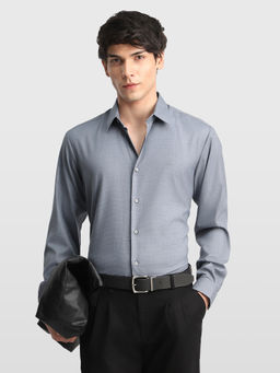 Arrow Newyork - Grey Solid Polyester Slim Fit Shirt