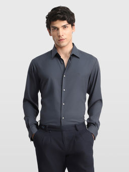 Arrow Newyork - Blue Solid Polyester Slim Fit Shirt