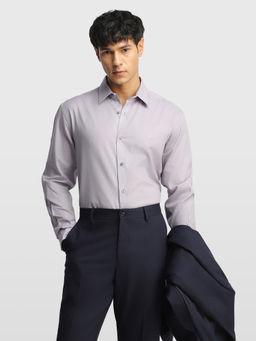 Arrow Newyork - Purple Solid Cotton Slim Fit Shirt