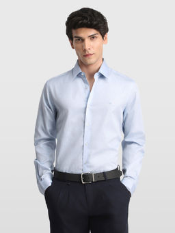 Arrow Newyork - Blue Self Design Cotton Slim Fit Shirt
