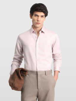 Arrow Newyork - Pink Self Design Cotton Slim Fit Shirt