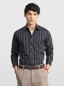 Arrow Newyork - Blue Stripes Cotton Slim Fit Shirt