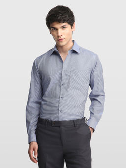 Arrow - Blue Self Design Cotton Regular Fit Shirt