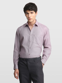 Arrow - Pink Self Design Cotton Regular Fit Shirt