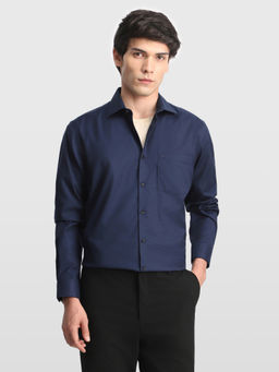 Arrow - Navy Blue Solid Cotton Regular Fit Shirt