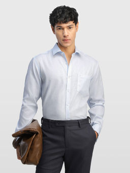 Arrow - Blue Textured Cotton Slim Fit Shirt