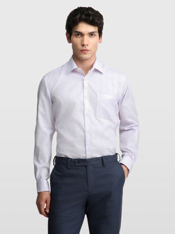 Arrow - Purple Textured Cotton Slim Fit Shirt