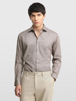Arrow - Beige Printed Cotton Regular Fit Shirt