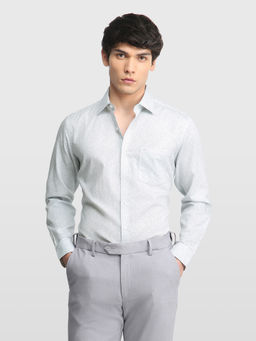 Arrow - Blue Self Design Cotton Regular Fit Shirt