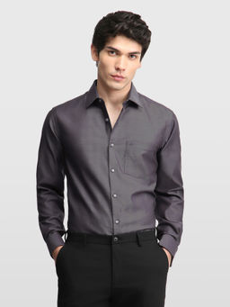 Arrow - Grey Solid Cotton Slim Fit Shirt