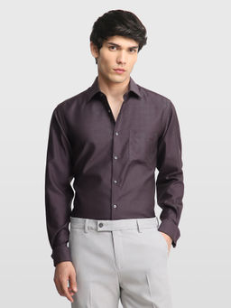 Arrow - Purple Solid Cotton Slim Fit Shirt