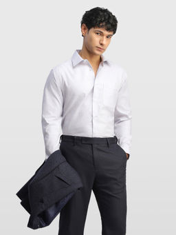 Arrow - Grey Self Design Cotton Regular Fit Shirt