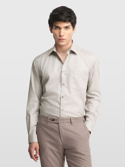Arrow - Beige Stripes Cotton Regular Fit Shirt