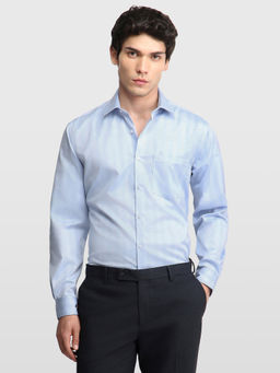 Arrow - Blue Self Design Cotton Regular Fit Shirt
