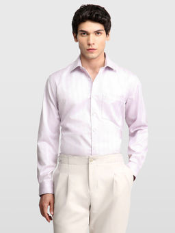 Arrow - Purple Self Design Cotton Regular Fit Shirt
