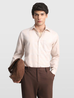 Arrow - Beige Checks Cotton Regular Fit Shirt