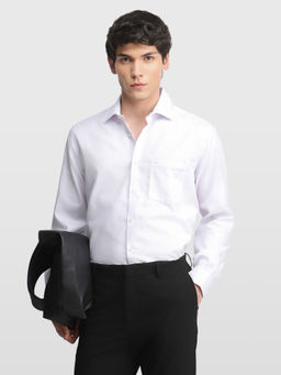 Arrow - Purple Self Design Cotton Regular Fit Shirt