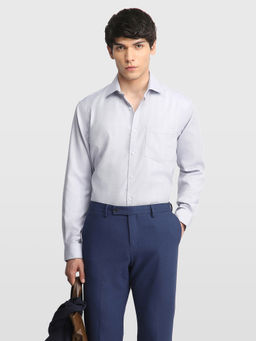 Arrow - Grey Self Design Cotton Regular Fit Shirt