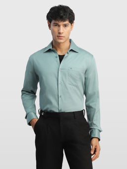 Arrow - Green Solid Cotton Regular Fit Shirt