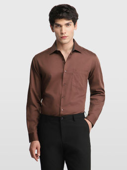 Arrow - Brown Solid Cotton Regular Fit Shirt