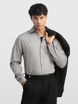 Arrow - Grey Solid Cotton Regular Fit Shirt