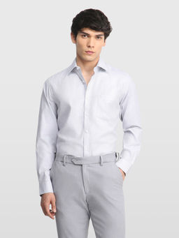 Arrow - Grey Self Design Cotton Regular Fit Shirt