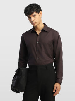 Arrow - Brown Solid Cotton Regular Fit Shirt