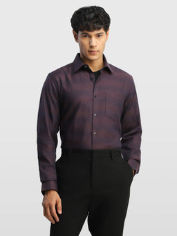 Arrow - Purple Textured Cotton Regular Fit Shirt