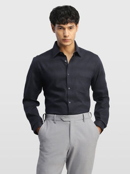 Arrow - Blue Textured Cotton Regular Fit Shirt