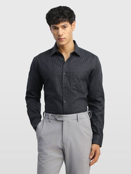 Arrow - Grey Self Design Cotton Regular Fit Shirt