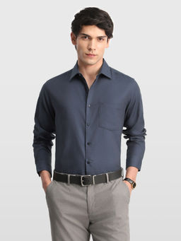 Arrow - Blue Textured Cotton Regular Fit Shirt