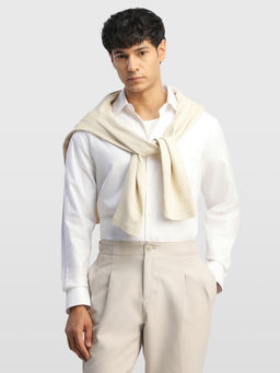 Arrow - White Solid Cotton Regular Fit Shirt