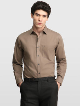 Arrow - Brown Solid Cotton Regular Fit Shirt