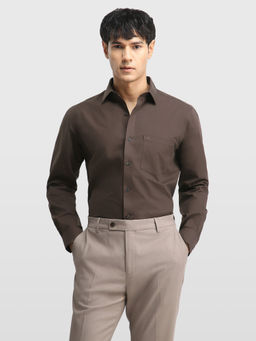 Arrow - Brown Solid Cotton Regular Fit Shirt