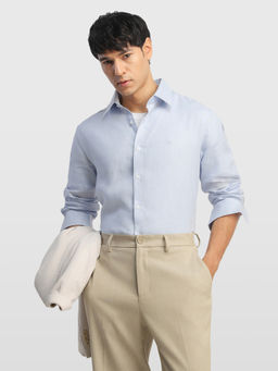 Arrow - Blue Solid Linen Tailored Fit Shirt