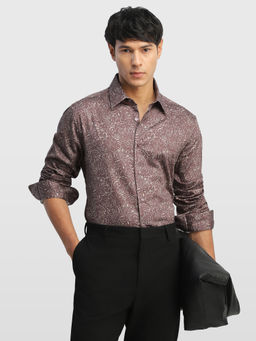 Arrow - Purple Floral Cotton Tailored Fit Shirt