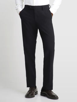 Arrow - Blue Solid Polyester Regular Fit Trouser