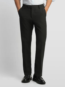 Arrow - Black Solid Polyester Regular Fit Trouser