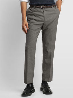 Arrow - Grey Solid Polyester Regular Fit Trouser