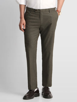 Arrow - Brown Solid Polyester Regular Fit Trouser