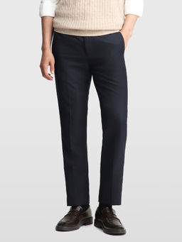 Arrow - Blue Self Design Polyester Regular Fit Trouser
