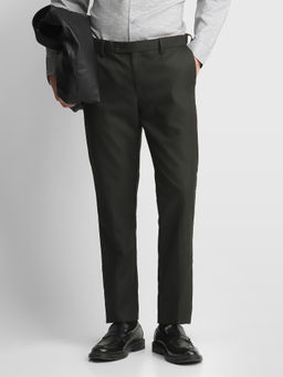 Arrow - Black Self Design Polyester Regular Fit Trouser
