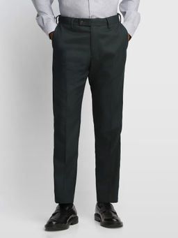 Arrow - Green Self Design Polyester Regular Fit Trouser