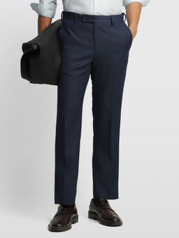 Arrow - Blue Self Design Polyester Regular Fit Trouser