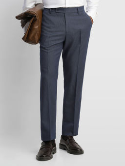 Arrow - Blue Solid Polyester Regular Fit Trouser