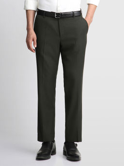 Arrow - Green Self Design Nylon Regular Fit Trouser