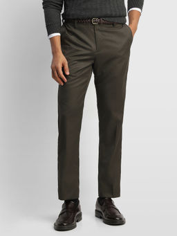 Arrow - Brown Solid Polyester Regular Fit Trouser